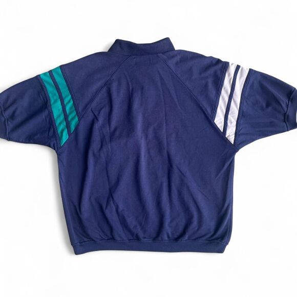 90s Idletime Striped Long Sleeve Rugby Men’s Polo Shirt with Front Button Pocket - Picture 4 of 7